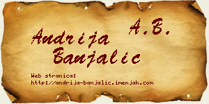 Andrija Banjalić vizit kartica